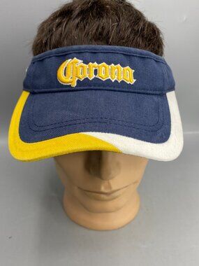 Corona La Cerveza Mas Fina Visor Hat Mens One Size Blue 100% Cotton Adjustable